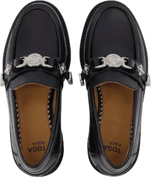 Toga Pulla Leather flats Black Dames