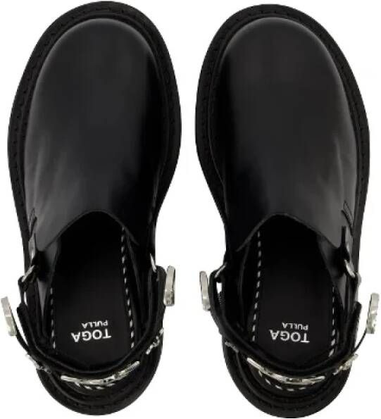 Toga Pulla Leather flats Black Dames