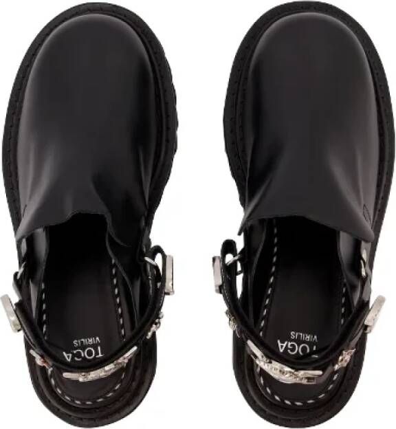 Toga Pulla Leather flats Black Dames