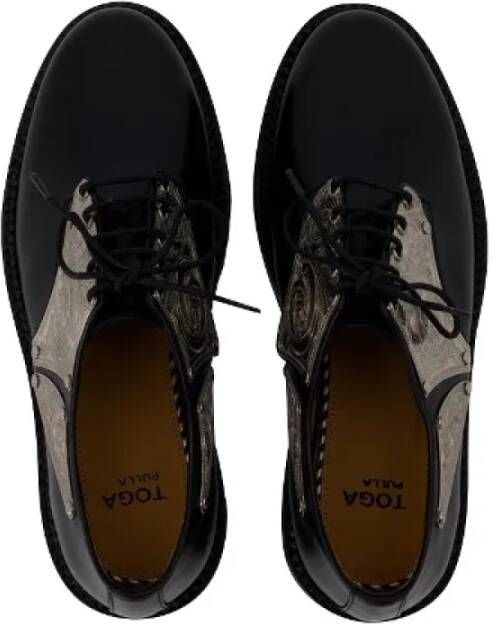 Toga Pulla Leather flats Black Dames