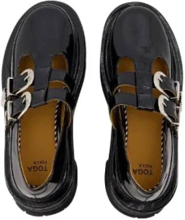 Toga Pulla Leather flats Black Dames