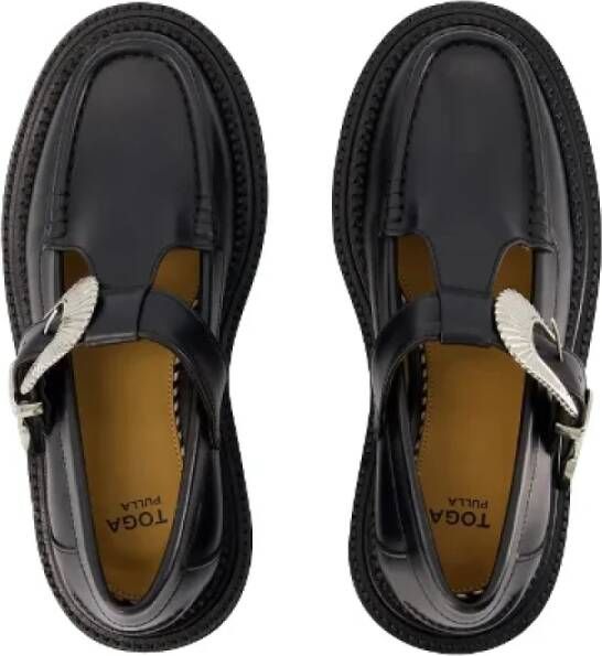 Toga Pulla Leather flats Black Dames