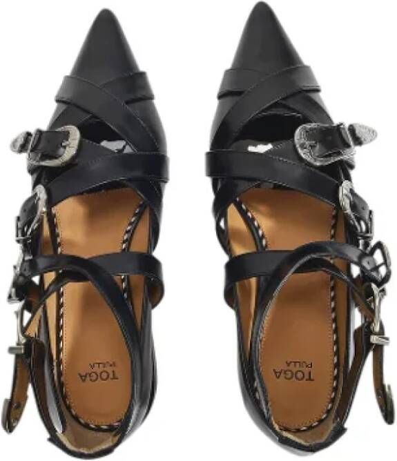 Toga Pulla Leather flats Black Dames