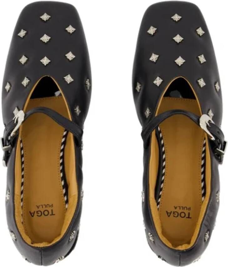 Toga Pulla Leather flats Black Dames