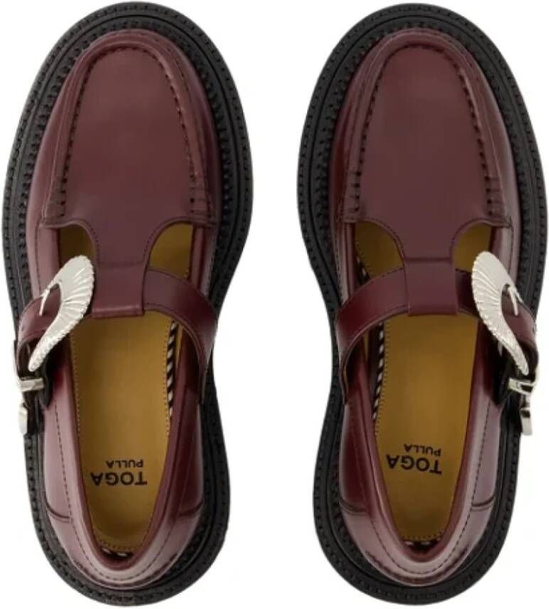 Toga Pulla Leather flats Red Dames