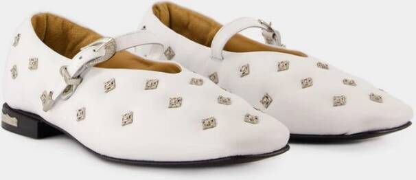 Toga Pulla Witte Leren Ballerinas Slip-On Ronde Neus White Dames