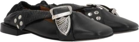 Toga Pulla Zwarte leren balletflats Black Dames