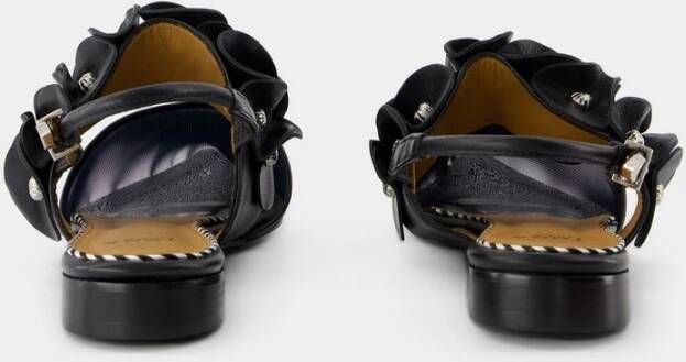 Toga Pulla Zwarte Leren Slingbacks Puntige Neus Black Dames