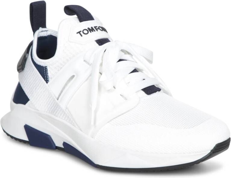 Tom Ford Ademende mesh sneakers met leren details White Heren