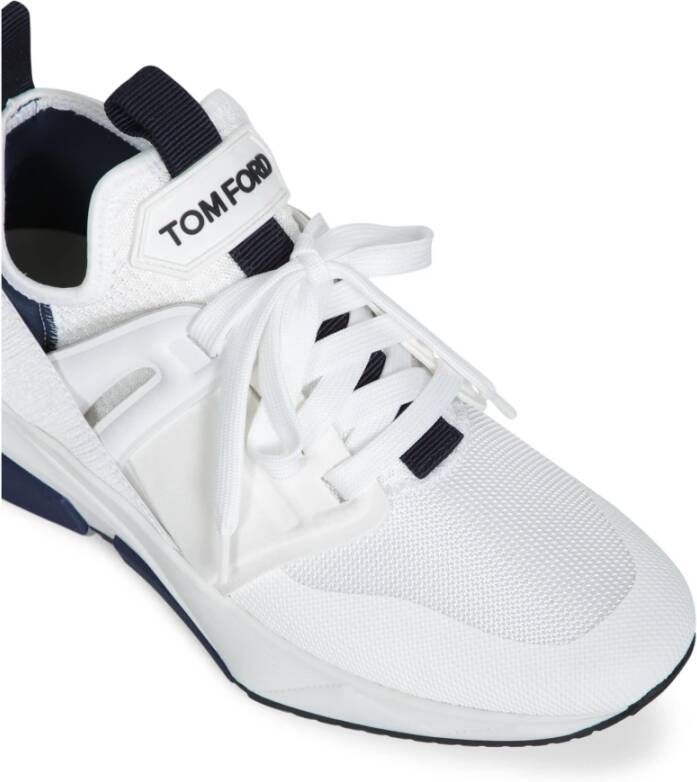 Tom Ford Ademende mesh sneakers met leren details White Heren