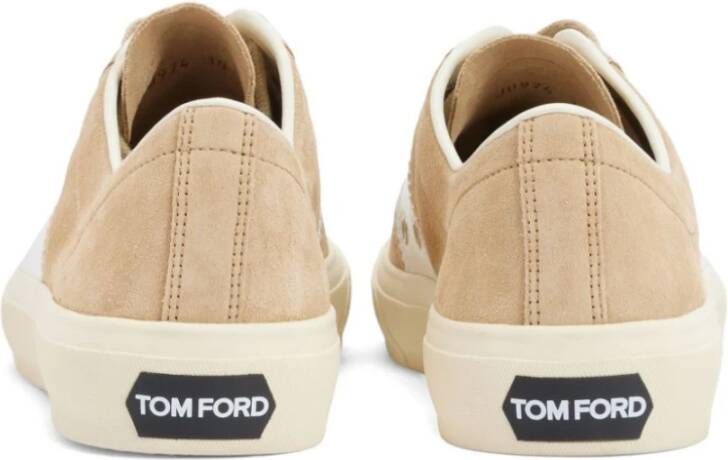 Tom Ford Beige Veterschoenen met Platte Zool Beige Heren