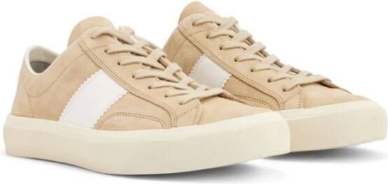 Tom Ford Beige Veterschoenen met Platte Zool Beige Heren