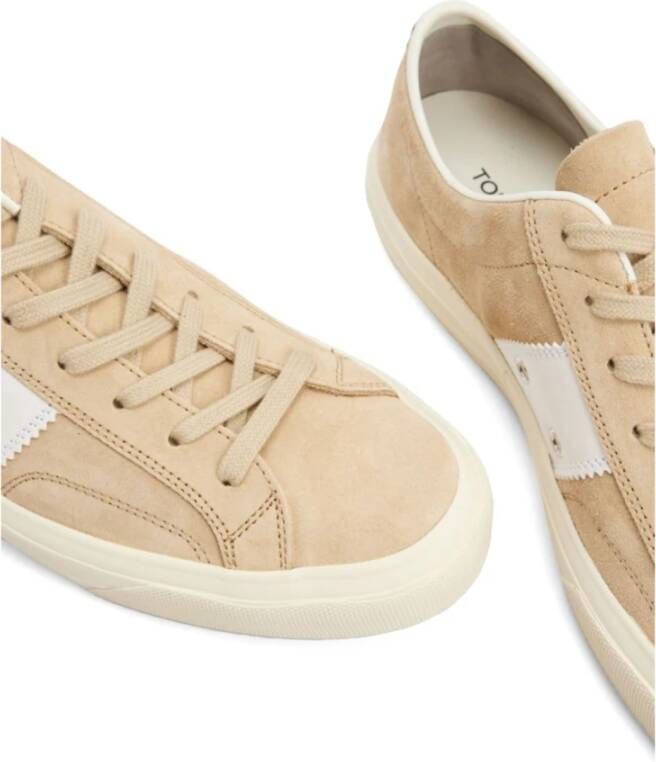 Tom Ford Beige Veterschoenen met Platte Zool Beige Heren