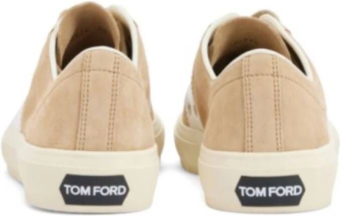 Tom Ford Beige Veterschoenen met Platte Zool Beige Heren