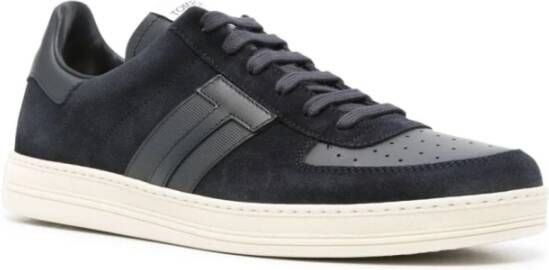 Tom Ford Blauwe Sneakers Paneeldesign T-Patch Blue Heren