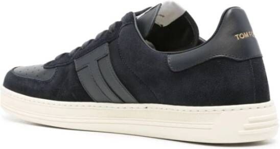 Tom Ford Blauwe Sneakers Paneeldesign T-Patch Blue Heren