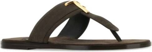 Tom Ford Bruine suède teenslippers Brown Heren