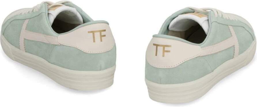 Tom Ford Contrasterende Leren Sneakers Green Heren