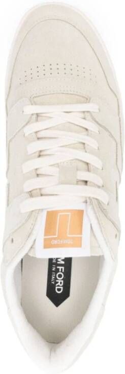 Tom Ford Geperforeerde Sneakers met Logo Detail Beige Heren