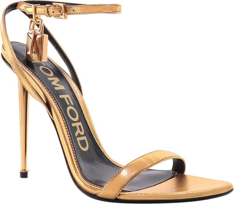 Tom Ford Gouden Spike Hiel Sandalen Upgrade Yellow Dames