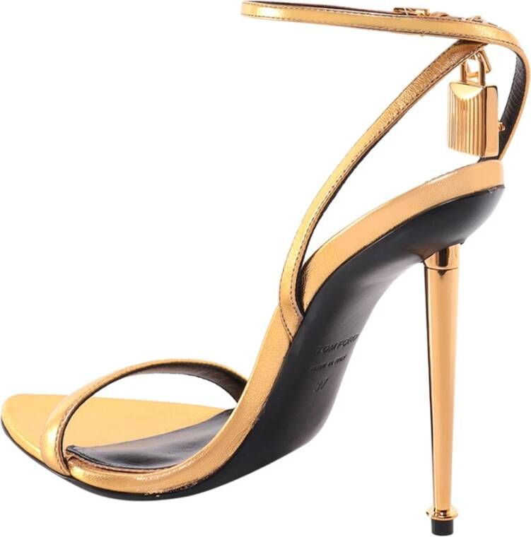 Tom Ford Gouden Spike Hiel Sandalen Upgrade Yellow Dames