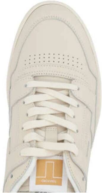 Tom Ford Grijze Lage-Top Leren Sneakers Gray Heren