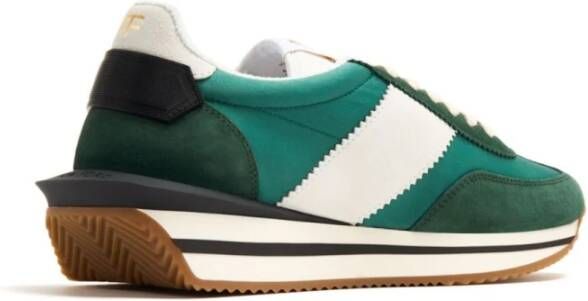 Tom Ford Groene lage sneakers met contrastband Multicolor Heren