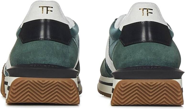 Tom Ford Groene Suède Sneakers Rubberen Zool Multicolor Heren