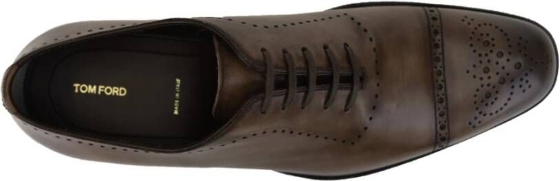 Tom Ford Heren leren veterschoenen Brown Heren