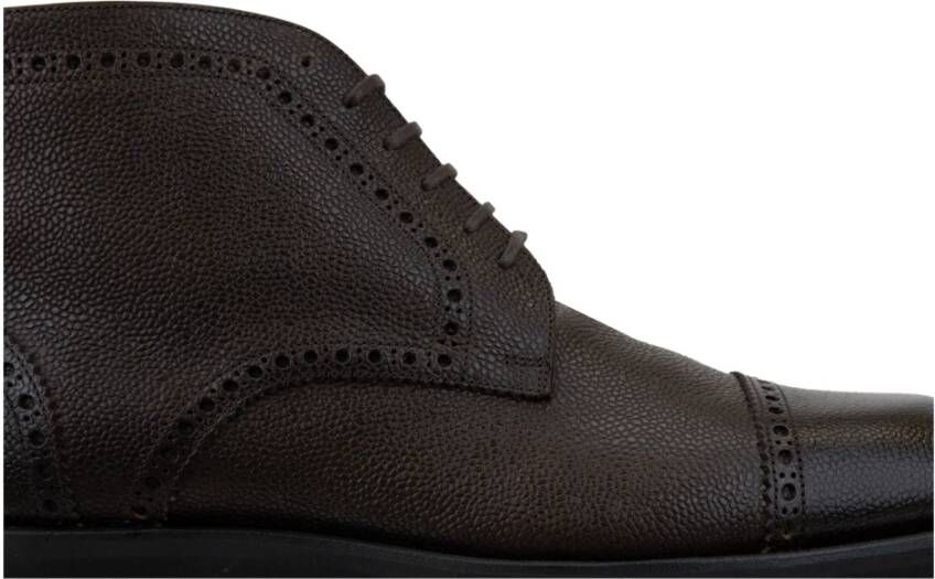 Tom Ford Heren Leren Veterschoenen Hoge Schoenen Brown Heren