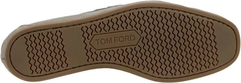 Tom Ford Heren Slip-On Loafers Met Franjes Leren Schoenen Beige Heren