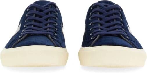 Tom Ford Italiaans Gemaakte Sneaker met Unieke Materialen Blue Heren