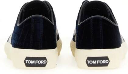 Tom Ford Italiaans Gemaakte Sneaker met Unieke Materialen Blue Heren