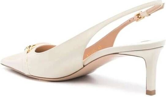 Tom Ford Ivoor Witte Leren Slingback Hakken Beige Dames