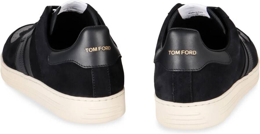 Tom Ford Lage sneakers met gladleren inzetstukken Blue Heren