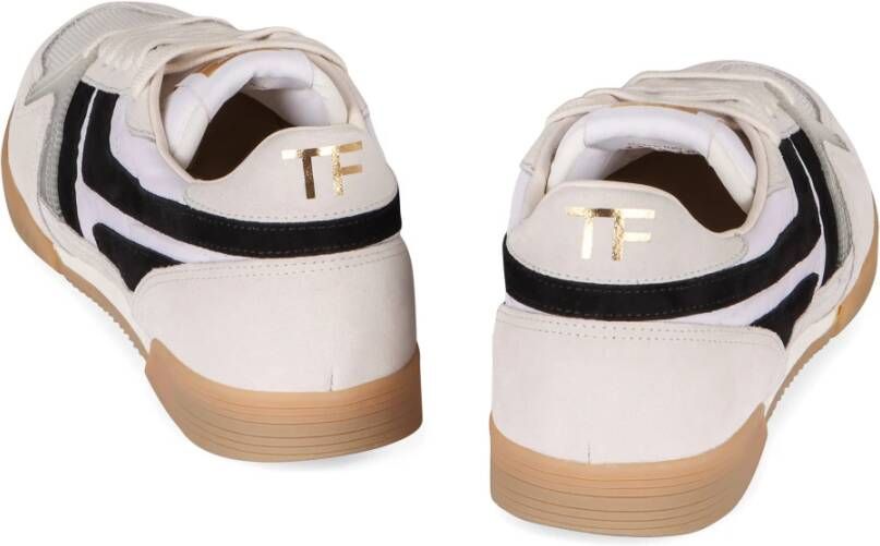 Tom Ford Lage sneakers met suède inzetstukken White Heren