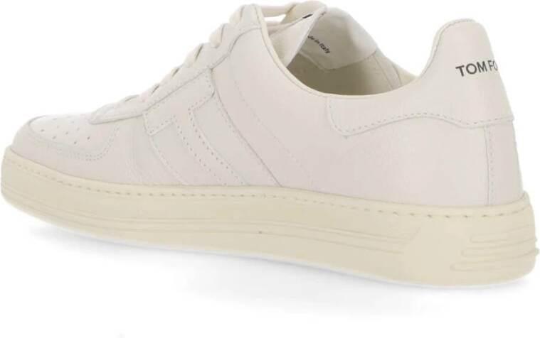 Tom Ford Leren Logo Sneakers Mannen Italië White Heren