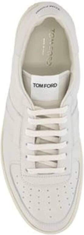 Tom Ford Leren Logo Sneakers Mannen Italië White Heren