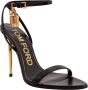 Tom Ford Leren sandalen met logo slot Black Dames - Thumbnail 3