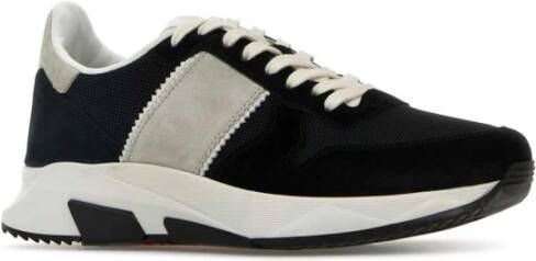 Tom Ford Mesh & Suede Zwarte Sneakers Black Heren