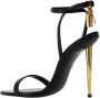 Tom Ford Metallic Stiletto Sandalen met Enkelband Black Dames - Thumbnail 3