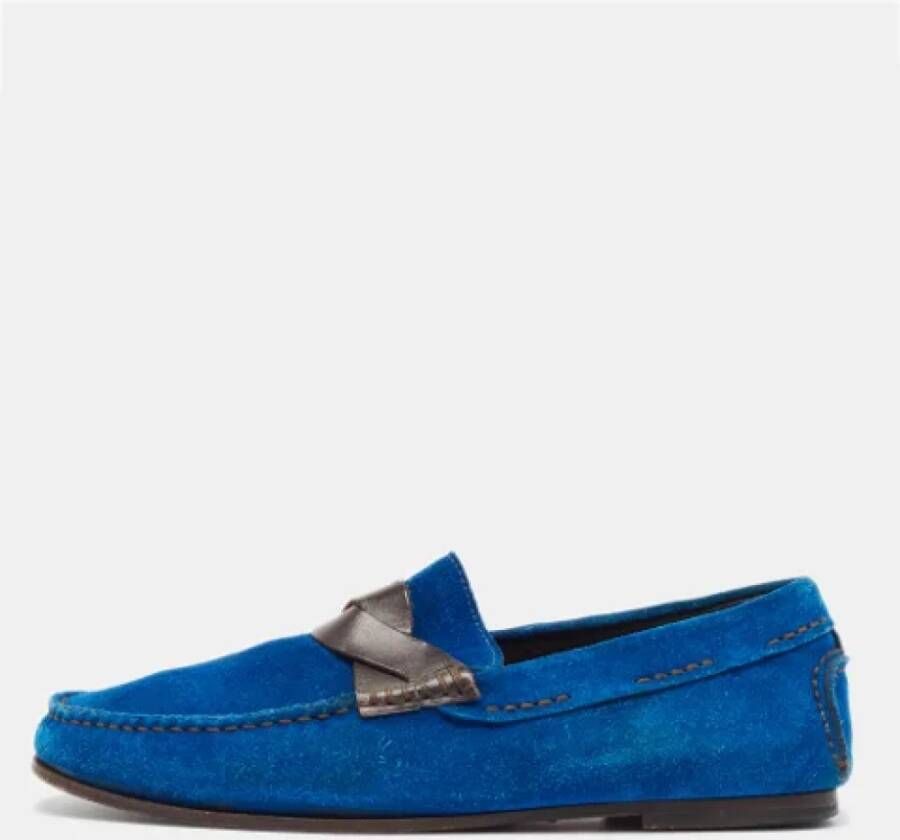 Tom Ford Pre-owned Leather flats Blue Heren