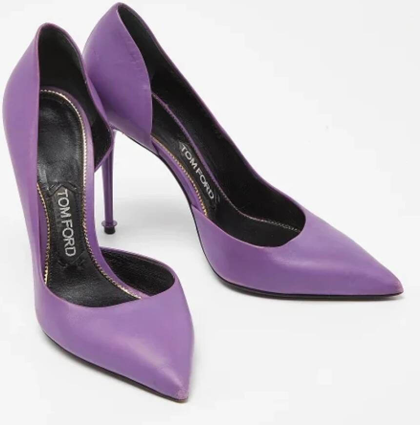 Tom Ford Pre-owned Leather heels Purple Dames