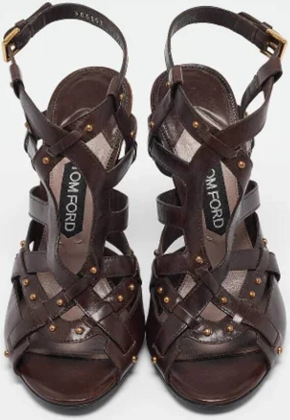 Tom Ford Pre-owned Leather sandals Brown Dames