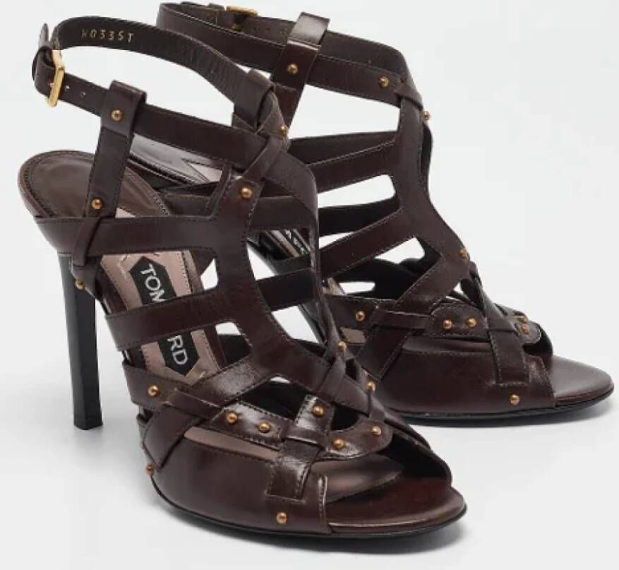 Tom Ford Pre-owned Leather sandals Brown Dames