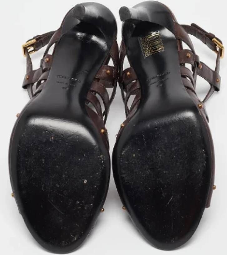 Tom Ford Pre-owned Leather sandals Brown Dames