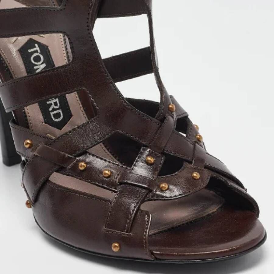 Tom Ford Pre-owned Leather sandals Brown Dames