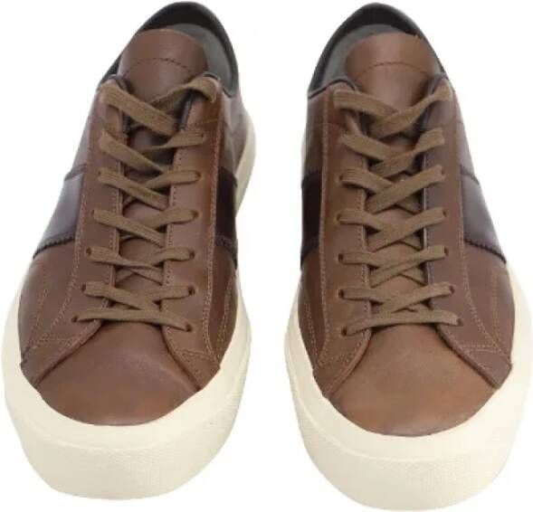 Tom Ford Pre-owned Leather sneakers Brown Heren