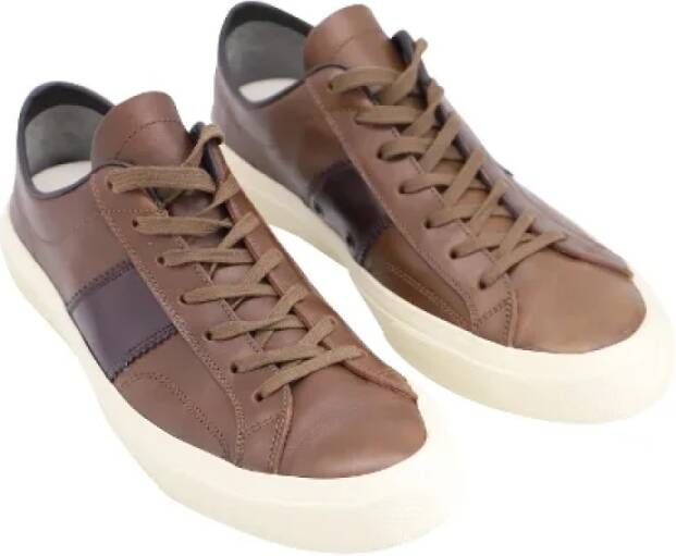 Tom Ford Pre-owned Leather sneakers Brown Heren