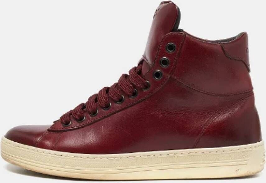 Tom Ford Pre-owned Leather sneakers Red Dames